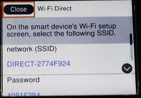 Wi-Fi Direct Epson XP-6100